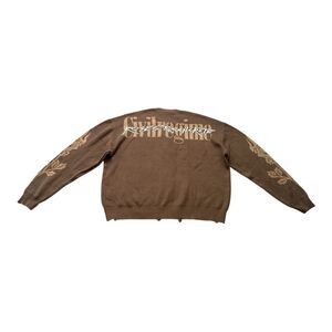 Civil Regime Roses From Concrete Knit Sweater XL Brown Distressed Streetwear